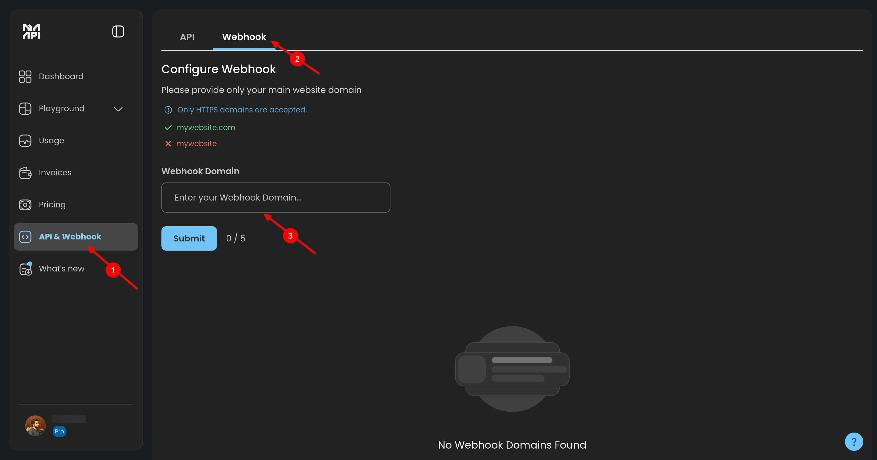 Register domain for webhook whitelist